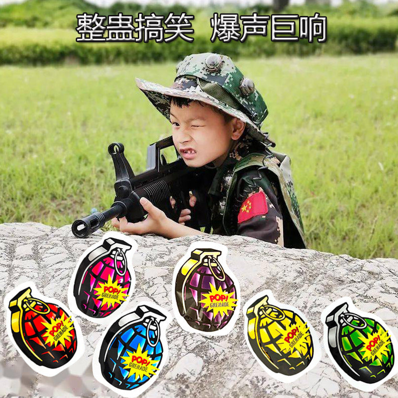 Automatic Inflatable Simulation Grenade Self-Exploding Small Bomb Prank Children's Toy Funny Prank Scare Sound Bomb Wholesale