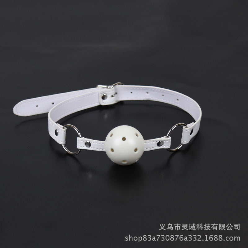 Adult Sex Toys Mouth Gag Adult Products Mouth Gag Restraint Toys Flirting Mouth Ball PU Extended Width Male Masturbator