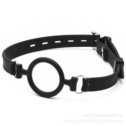Adult Sex Toys Mouth Gag Adult Products Mouth Gag Restraint Toys Flirting Mouth Ball PU Extended Width Male Masturbator