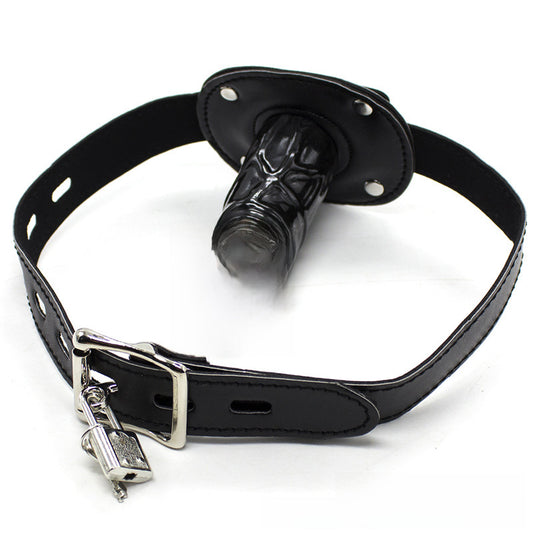 Adult Sex Toys Mouth Gag Adult Products Mouth Gag Restraint Toys Flirting Mouth Ball PU Extended Width Male Masturbator