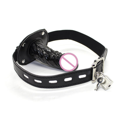 Adult Sex Toys Mouth Gag Adult Products Mouth Gag Restraint Toys Flirting Mouth Ball PU Extended Width Male Masturbator