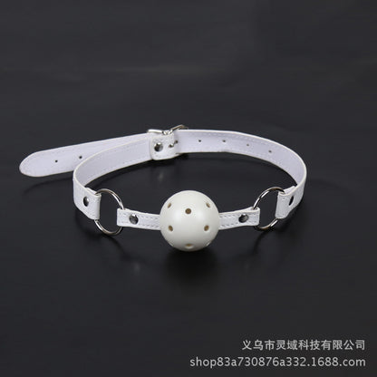 Adult Sex Toys Mouth Gag Adult Products Mouth Gag Restraint Toys Flirting Mouth Ball PU Extended Width Male Masturbator